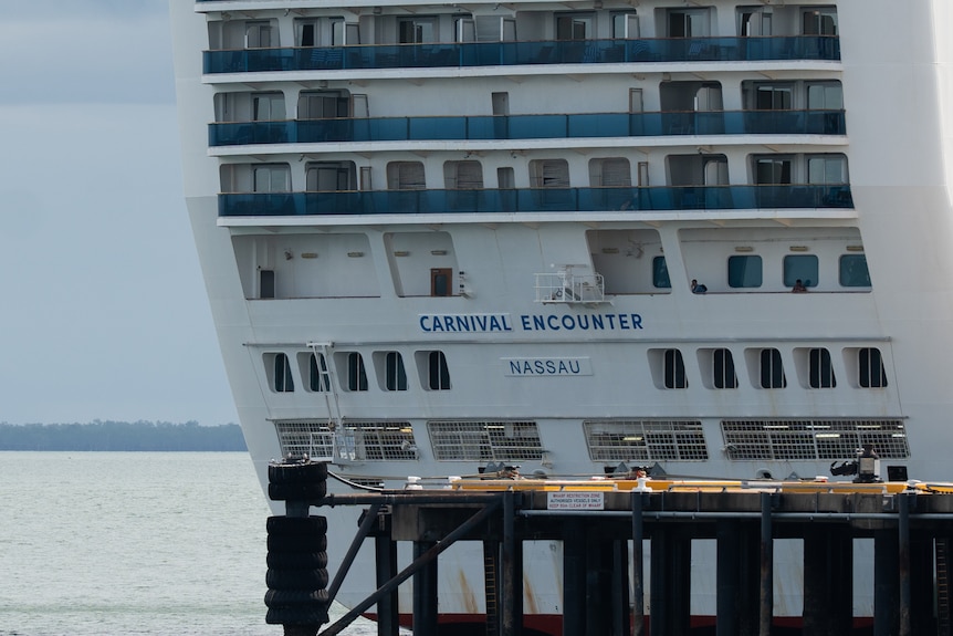 The lack of a large cruise ship docked in a harbour.