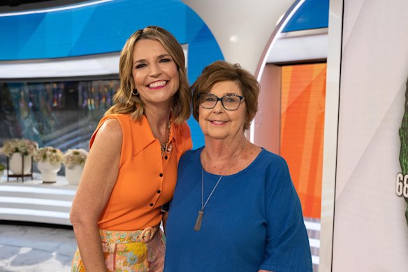 Savannah Guthrie (left) and her mother, Nancy Guthrie, on the NBC’s Today show set in 2023.