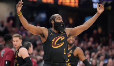 James Harden shows off playmaking as Cavs win his home debut