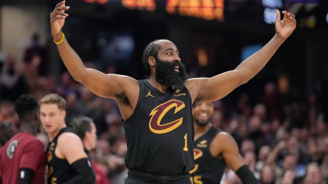 James Harden shows off playmaking as Cavs win his home debut