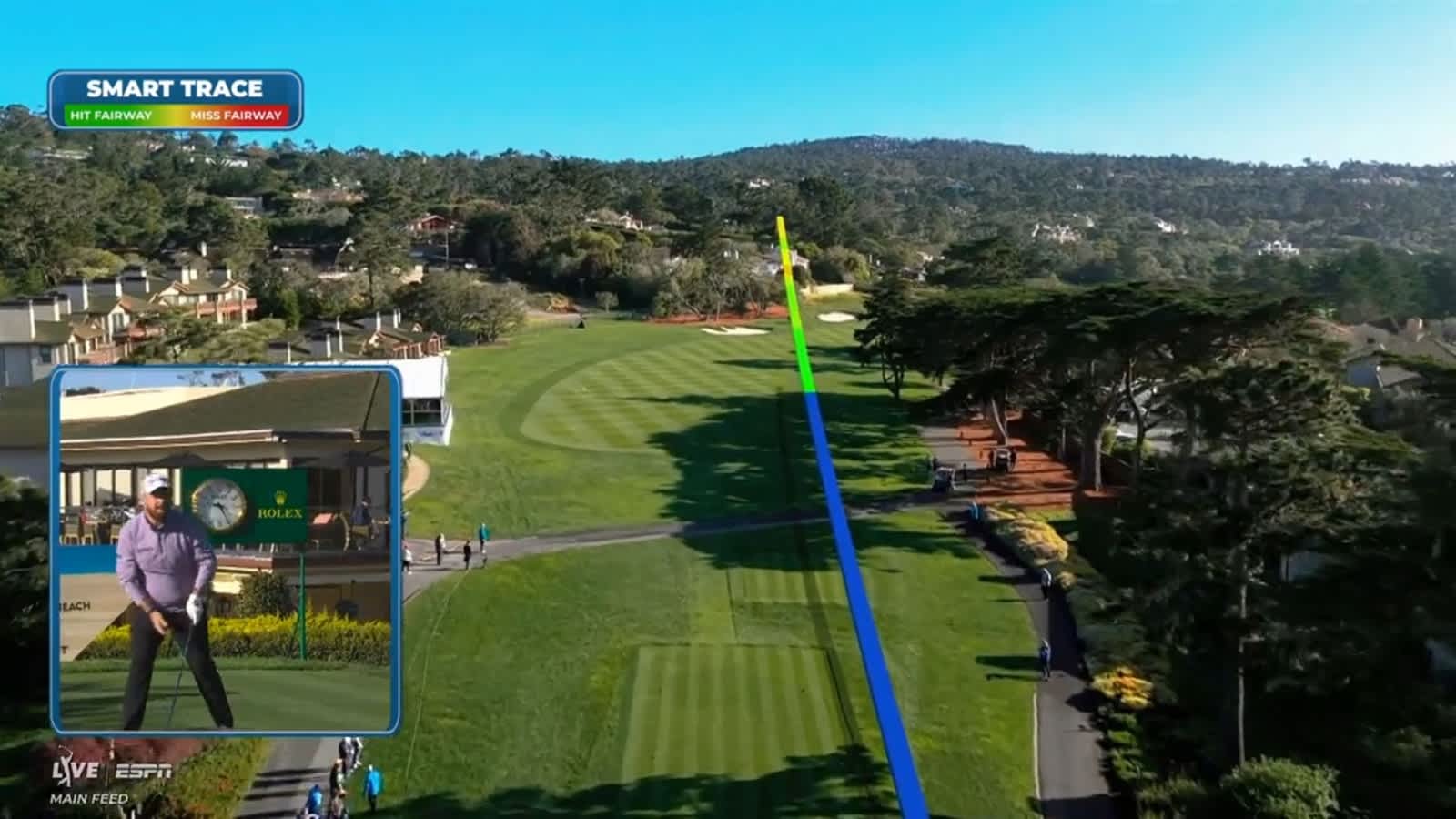 PGA TOUR’s Drone AR technology gives fans real-time insights into players’ tee shots at Pebble Beach