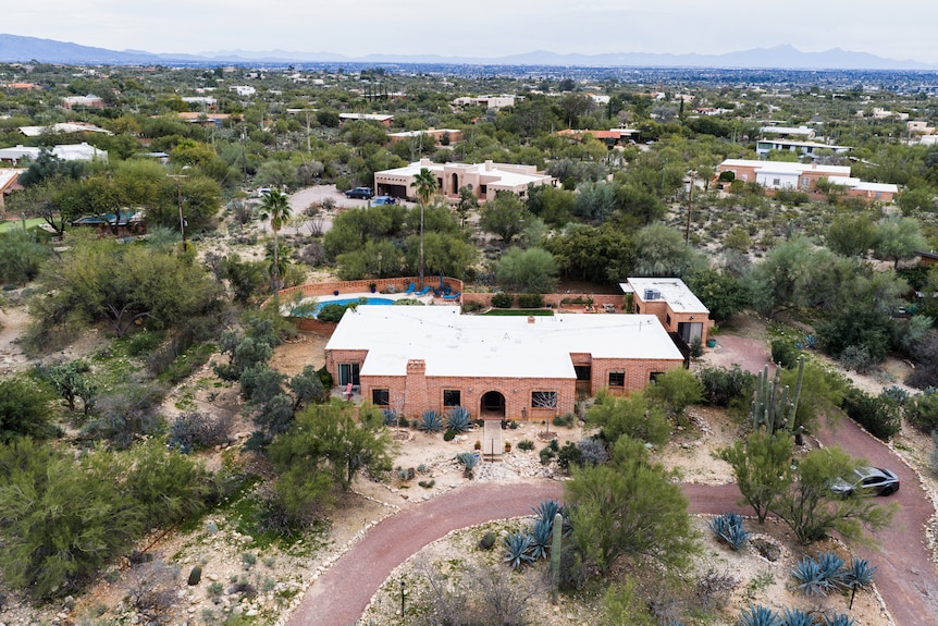 The home of Nancy Guthrie, the missing mother of “Today” show host Savannah Guthrie, is seen from above