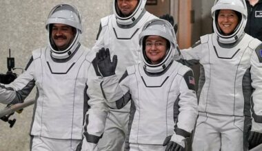 Four astronauts have arrived at the International Space Station. Photo: AP PHOTO