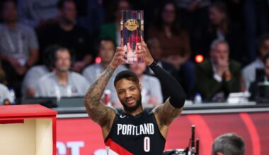 Damian Lillard recruiting Steph, Klay and Booker for 2027 3-point contest