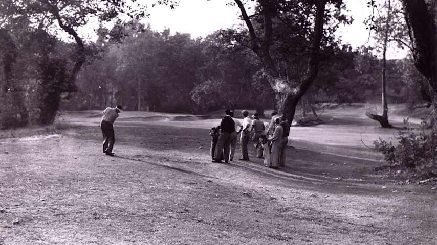 A look at the iconic par-3 16th hole at The Riviera Country Club in 1940. (Courtesy The Riviera Country Club)