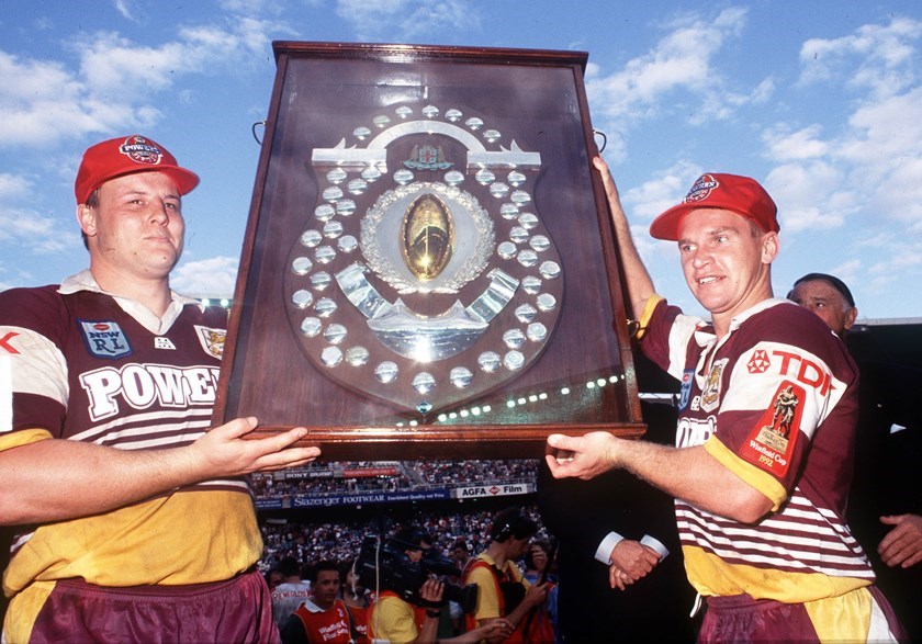 Glenn Lazarus and Allan Langer helped the Broncos to the 1992 premiership and World Club Challenge title.