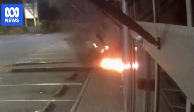 CCTV captures man on fire after firebomb attack on Thornton convenience store