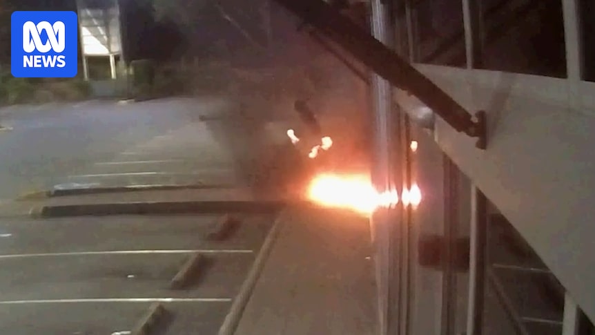 CCTV captures man on fire after firebomb attack on Thornton convenience store