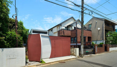 naf architect & design reveals curved core behind tokyo facade