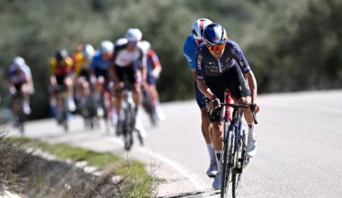Tom Pidcock (Team Pinarello Q36.5 Pro Cycling) makes his winning move on the final stage of the Vuelta a Andalucia Ruta Ciclista Del Sol 2026 (Photo: Szymon Gruchalski/Getty Images)