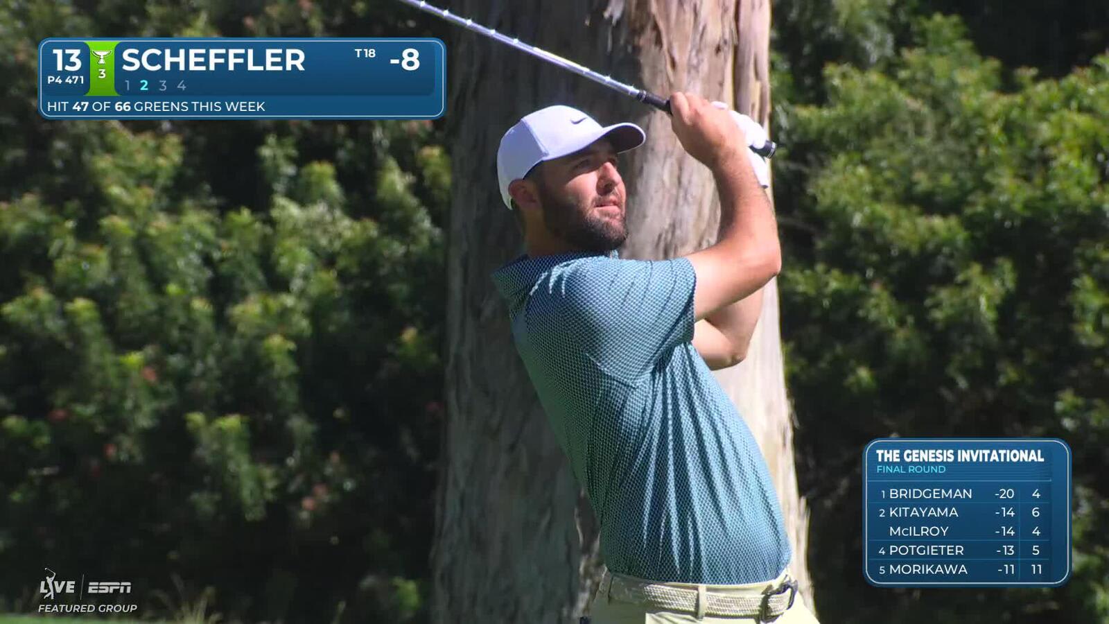 Scottie Scheffler sinks 30-foot birdie putt on No. 13 at The Genesis
