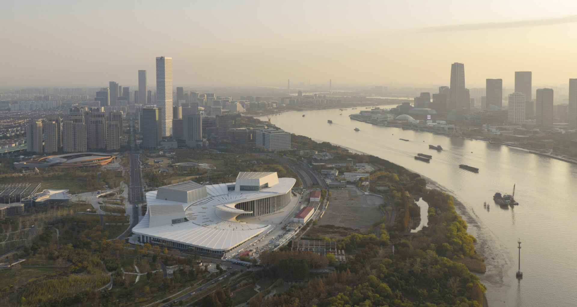 First Look at Snøhetta’s Shanghai Grand Opera House as Construction Nears Completion