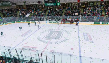 Hayden Stavroff celebrates a goal