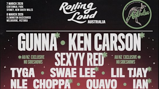 The Rolling Loud Australia lineup.