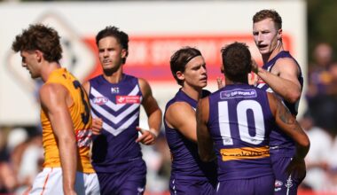 Rising Star makes statement as Freo edges Crows on back of forward's five