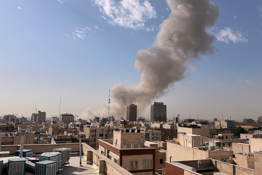 Explosion in Tehran, Iran, Saturday, Feb. 28, 2026.(AP Photo)