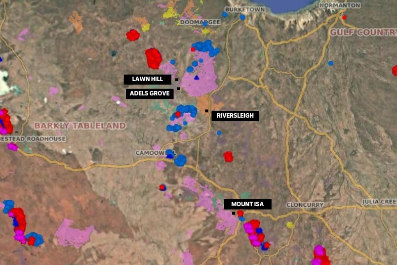 A heat map shows major blazes burning in the north west