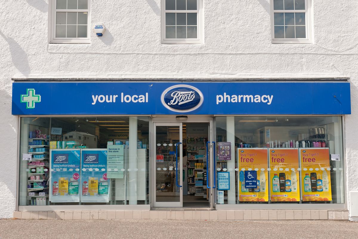 Boots pharmacy shop entrance