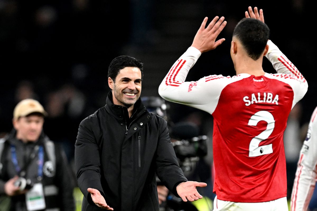 William Saliba missed Arsenal's post-match celebrations because of a fans scarf following North London Derby win