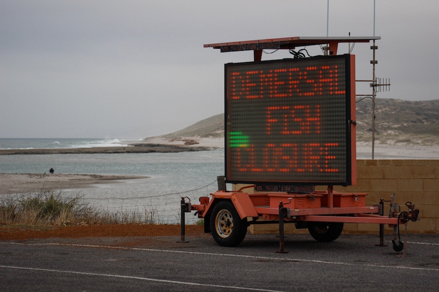 An electronic sign in the town of Kalbarri
