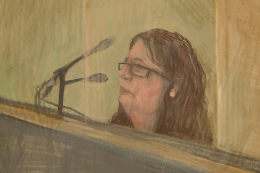 A court sketch of Erin Patterson.