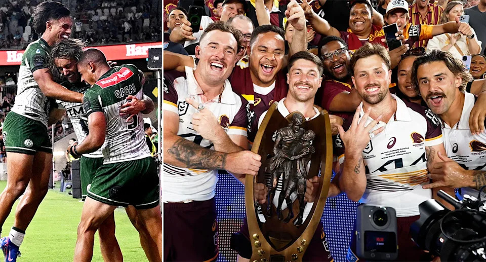 Broncos star Jesse Arthars (far right) has been overlooked for the Maori All Stars' 17-man side after also missing out on Brisbane's premiership win and being left out of their WCC squad. Pic: Getty