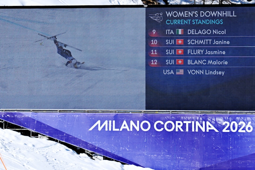 Lindsey Vonn's crash on a big screen