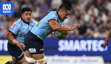 NSW Waratahs defeat Fijian Drua in Super Rugby Pacific round two, Pete Samu plays after birth of child