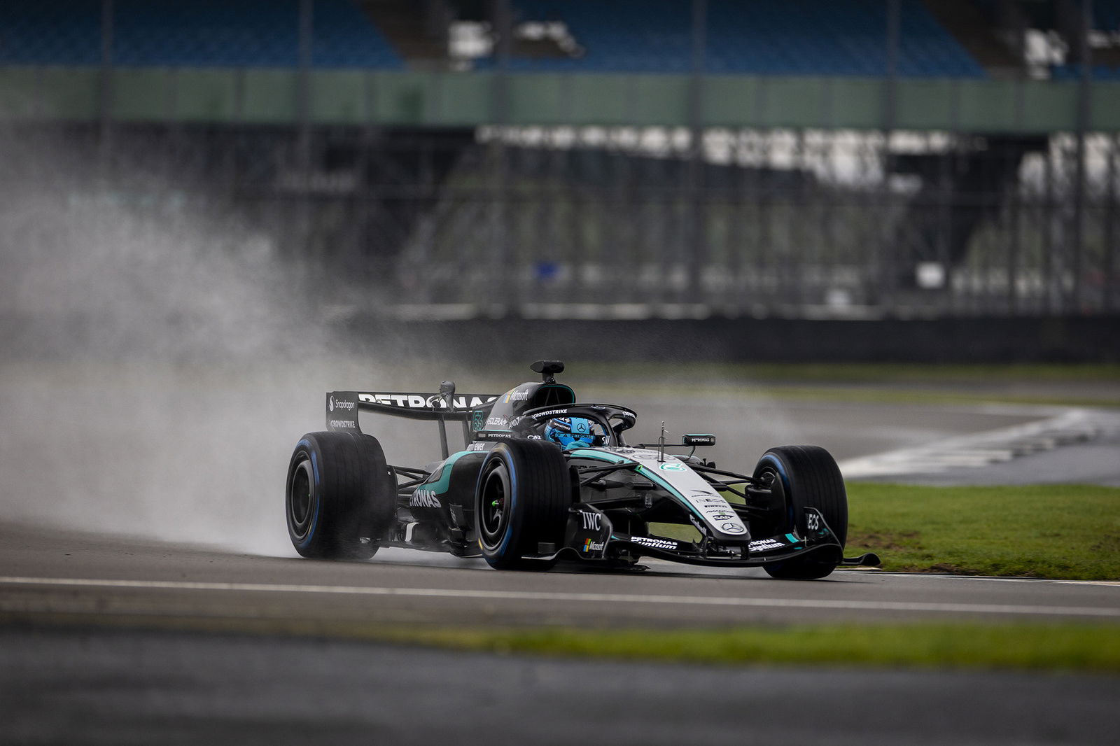 Kimi Antonelli hits the track at Silverstone. Image: Mercedes