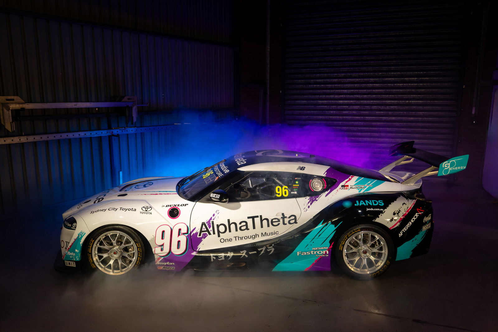 The #96 Brad Jones Racing Toyota Supra with AlphaTheta support.