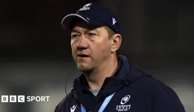 Cardiff coach Corniel van Zyl in the warm-up