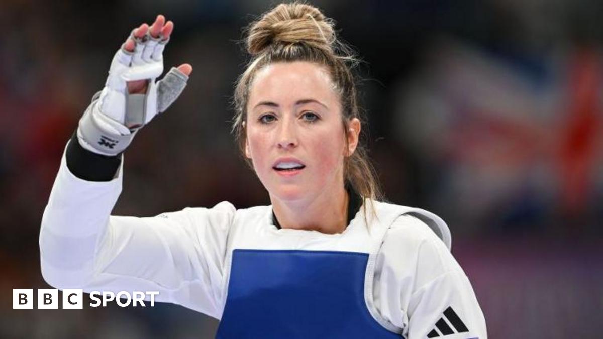 Jade Jones waves at the 2024 Paris Olympics