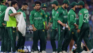 pakistan teammates during the mid innings break against india in t20 world cup clash in colombo on february 15 2026 photo reuters
