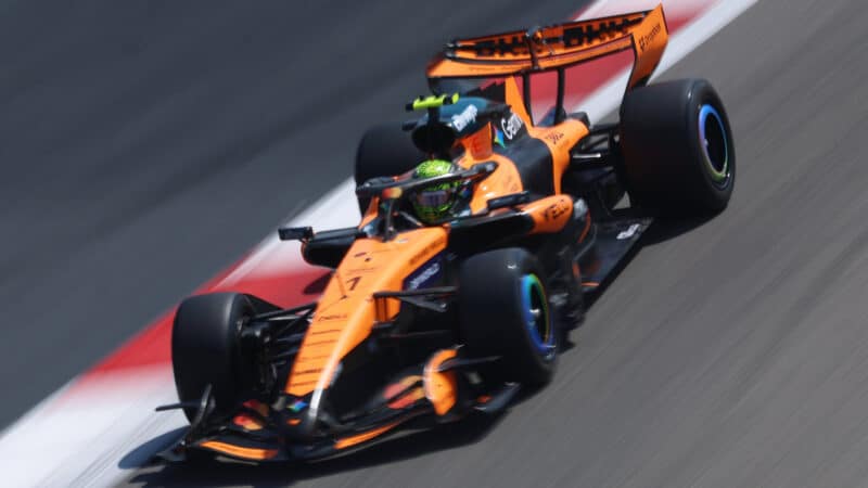 Lando Norris, McLaren, during F1 testing in Bahrain