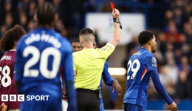 Wesley Fofana is sent off