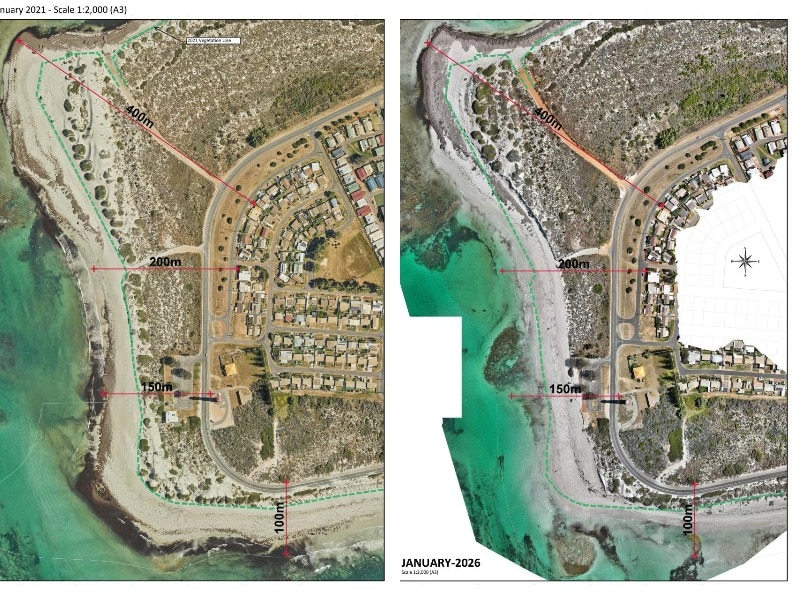 Two aerial maps of Point Moore.