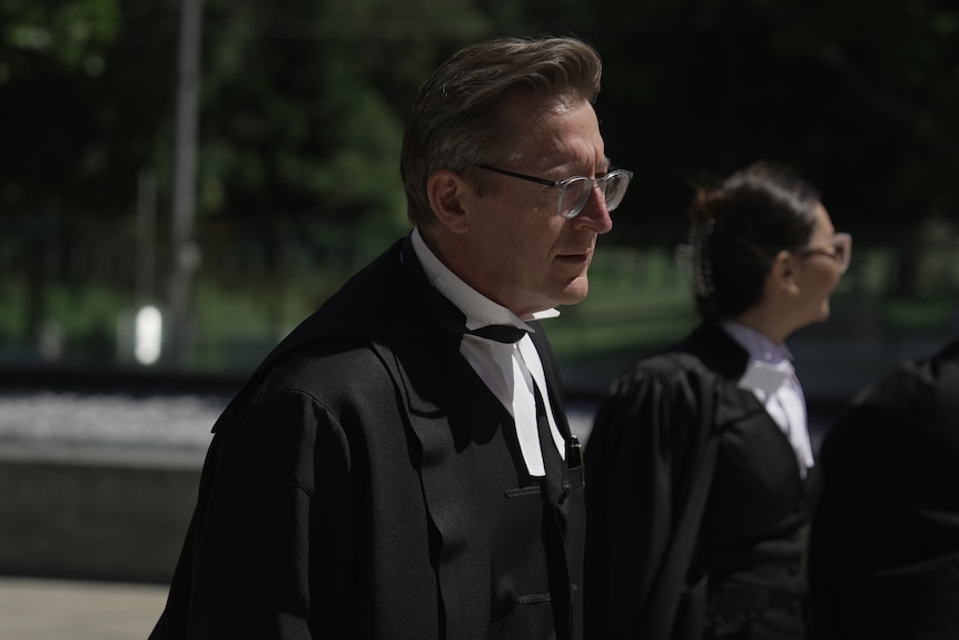 ACCC’s legal counsel Garry Rich leaving court.