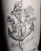 Brooklyn's tattoo before the word 'Dad' was covered up.