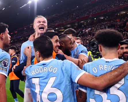 Liverpool v Manchester City - Premier LeagueLIVERPOOL, ENGLAND - FEBRUARY 8: Erling Haaland of Manchester City celebrates after scoring a goal to make it 1-2  during the Premier League match between Liverpool and Manchester City at Anfield on February 8, 2026 in Liverpool, United Kingdom. (Photo by Robbie Jay Barratt - AMA/Getty Images)