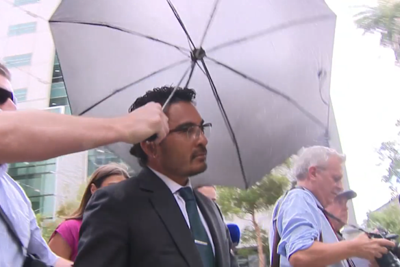 Laurence Escalante outside Perth Magistrates Court on Thursday.