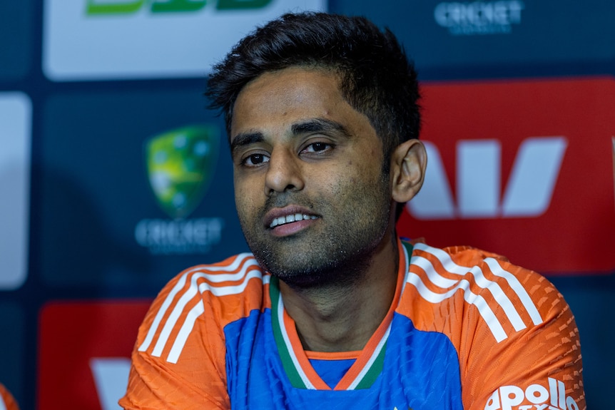 Suryakumar Yadav speaks at a press conference