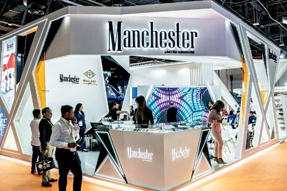 Manchester’s stand at the World Tobacco Middle East Expo held in Dubai in 2022.