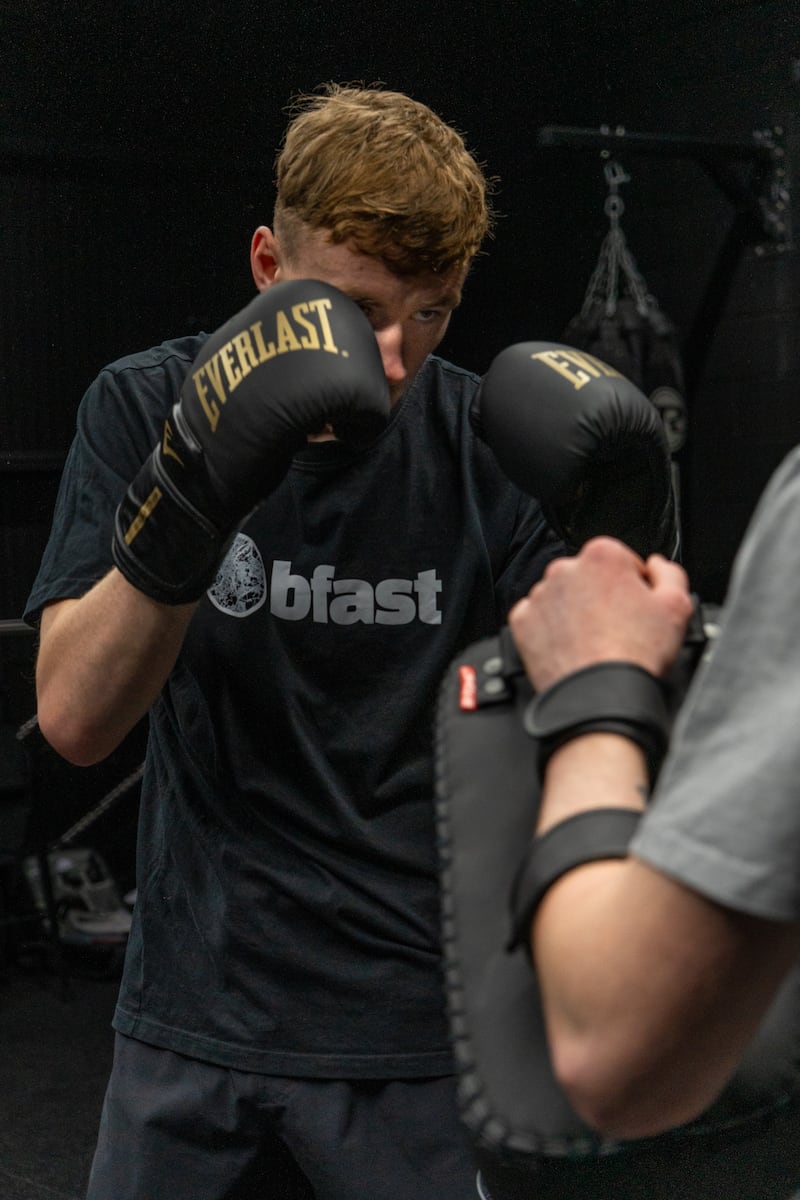 Niall McGreevy working on the pads