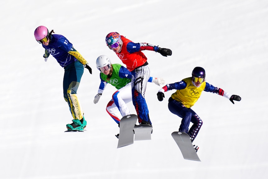 Josie Baff competes in the snowboard cross