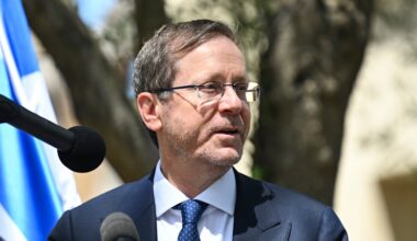 Israel’s president faces protests as police barricade streets