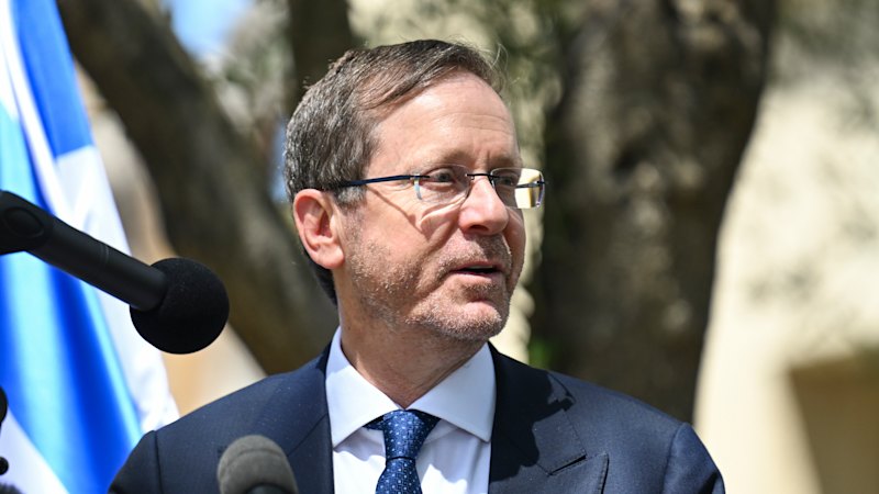 Israel’s president faces protests as police barricade streets