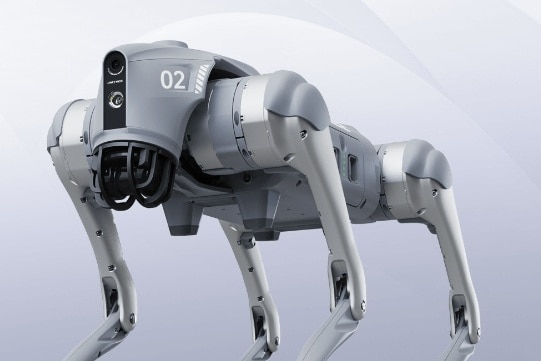 A robot in the shape of a dog