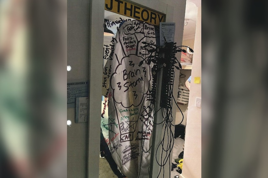 Writing on a mirror. 