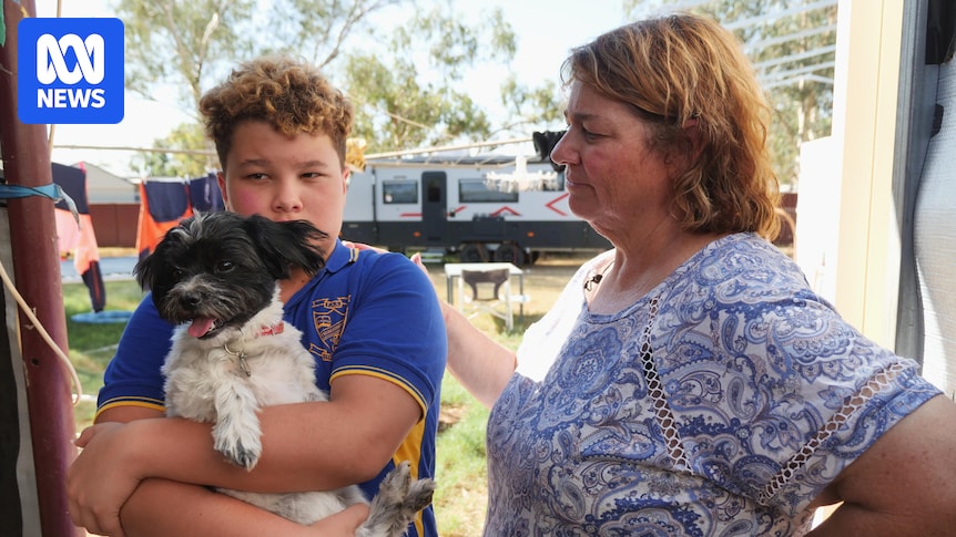Flood-hit family living in caravan and shed during blistering Thargomindah summer