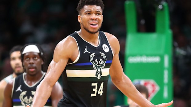 Giannis Antetokounmpo #34 of the Milwaukee Bucks